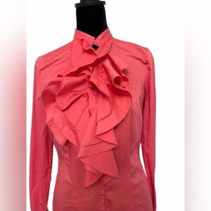 The Limited Salmon colored Ruffle Blouse XS